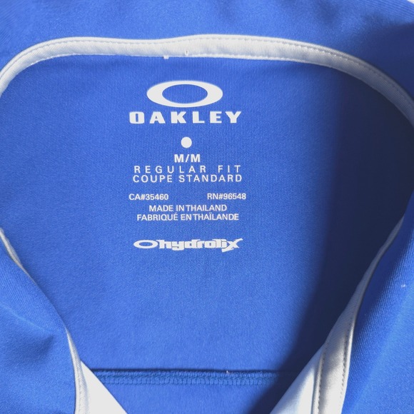 Oakley Men's Blue Striped Performance Golf Polo Shirt - Size M - Picture 2 of 8